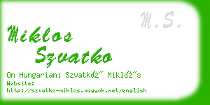 miklos szvatko business card